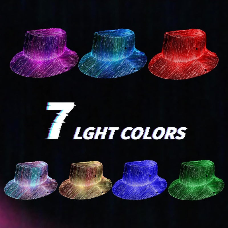 Litdevil LED Bucket Hat for Women - Light up Fisherman Cap 7 Colors Glow in The Dark Funny Hats USB Rechargeable Rave Party Hats - Image 5
